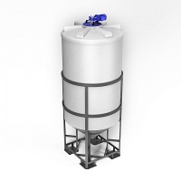 Емкость ЭкоПром ФМ 2000 литров в обрешетке с лопастной мешалкой