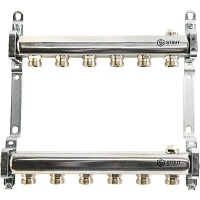 Коллектор Stout из нержавеющей стали для радиаторной разводки 1/3/4x4, SMS 0923 000004