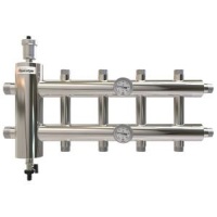 Распределительный коллектор отопления Прокситерм GSK 40-5 с гидрострелкой 120 кВт, 5 контуров