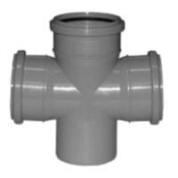 Крестовина Политэк 110-110-110-45° одноплоскостная для внутренней канализации
