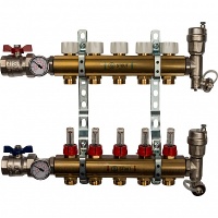 Коллектор Stout распределительный из латуни с расходомерами 1/3/4x5, SMB 0473 000005