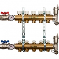 Коллектор Stout распределительный из латуни без расходомеров 1/3/4x5, SMB 0468 000005
