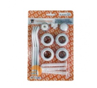 Универсальный комплект Теплоприбор d-42 1/2" для подсоединения радиатора отопления, три кронштейна