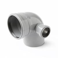 Отвод Политэк 110-90° выход 50 мм правый для внутренней канализации