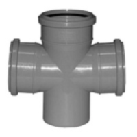 Крестовина Политэк 110-110-110-90° одноплоскостная для внутренней канализации