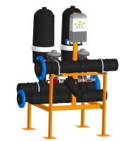 Система дисковой фильтрации NOWATECH с автоматической промывкой 2 фильтра 2", 10 микрон, до 10 м3/час 